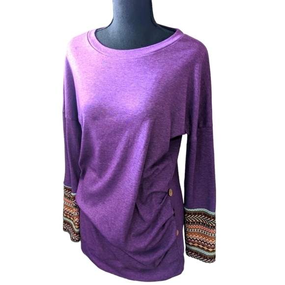 Oyamiki women's long sleeve top size small In purple - Picture 1 of 6